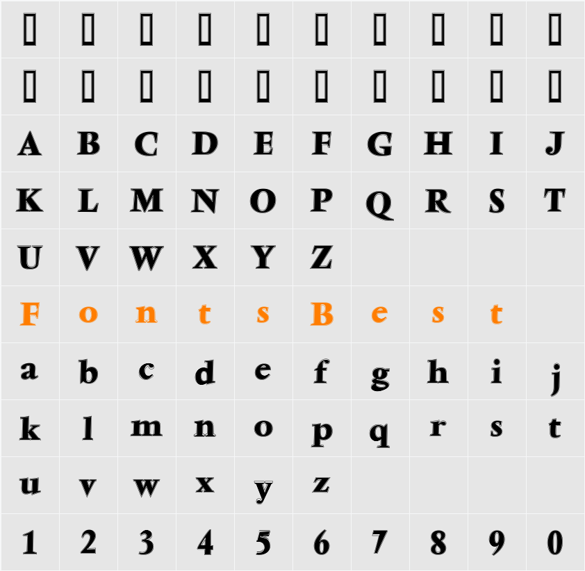 VenturaInline-Bold Character Map