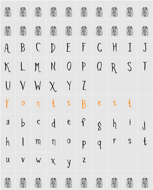 Spiders and Sparrows DEMO Character Map