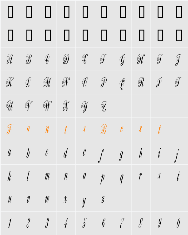 Bordeaux ICG Character Map