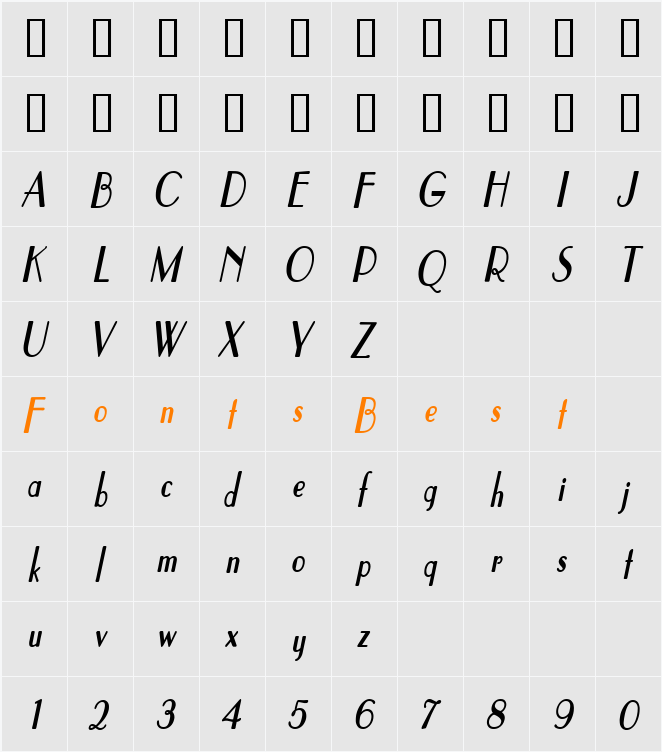 ElyseeCondensed Character Map