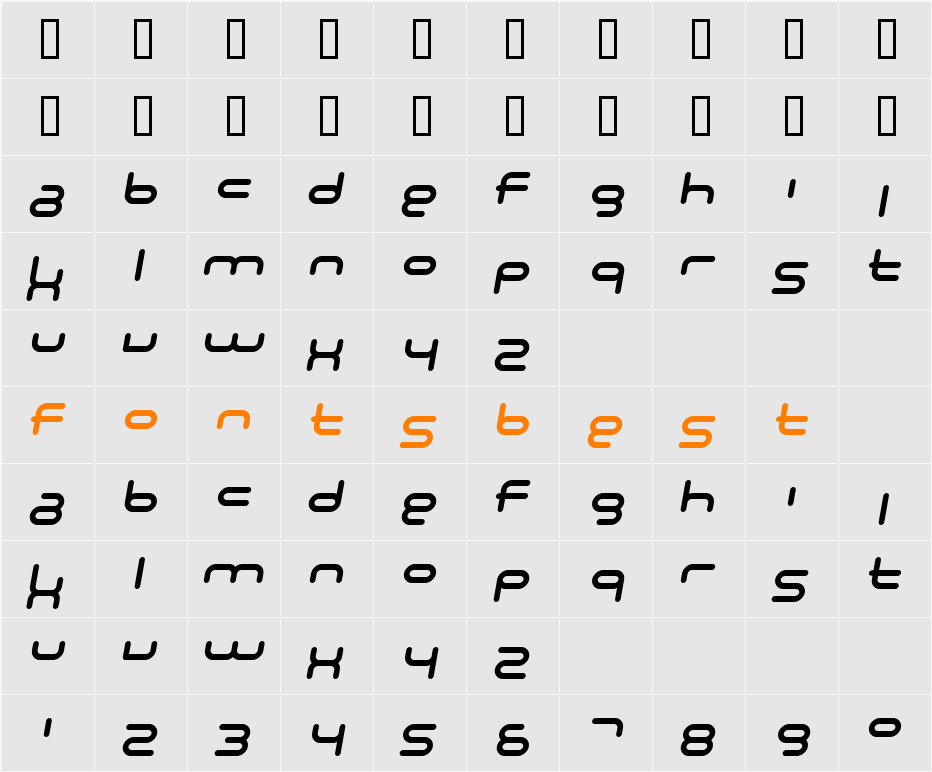 SF Technodelight NS Character Map