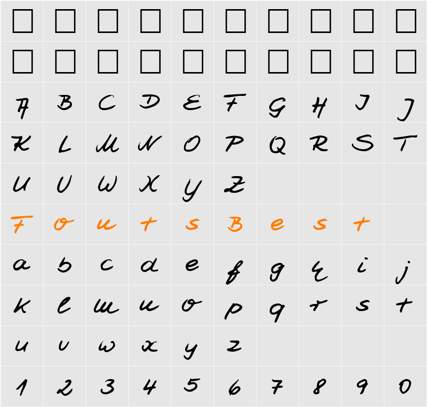 HW Jesco7 DB Character Map