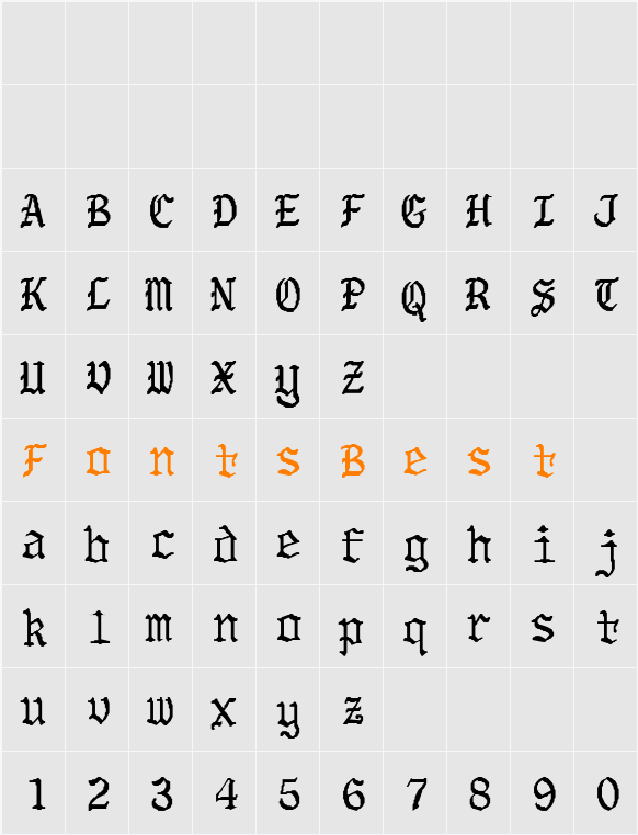 OldeWorld-Bold Character Map