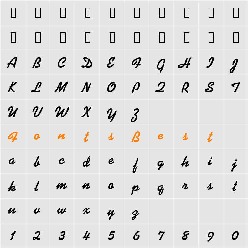 Kalif Character Map