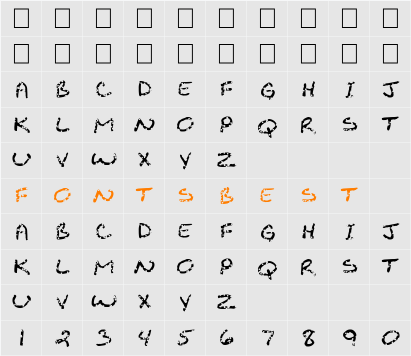 FZ JAZZY 29 HOLEY Character Map