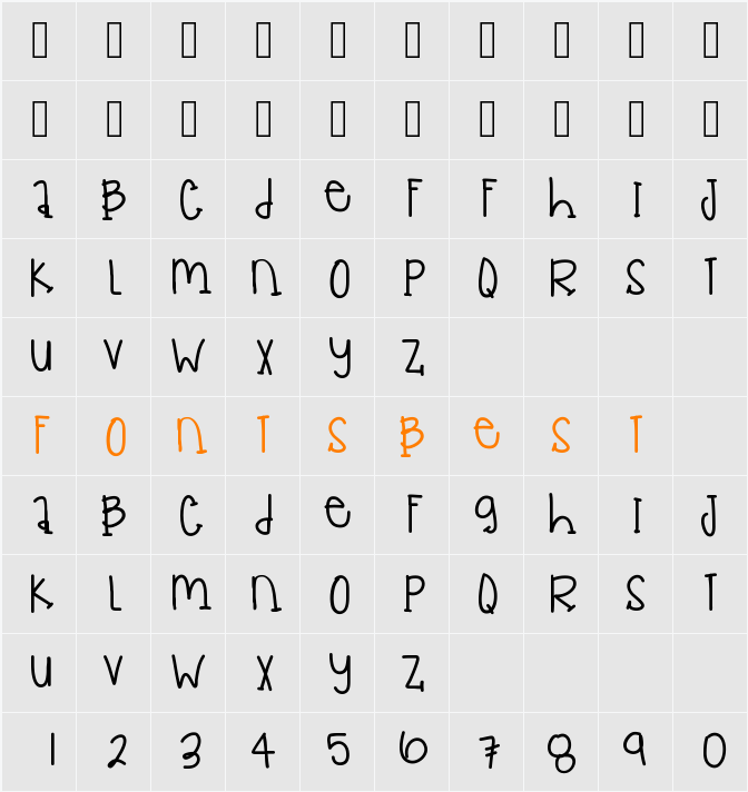 LittleFlyingSpiders Character Map