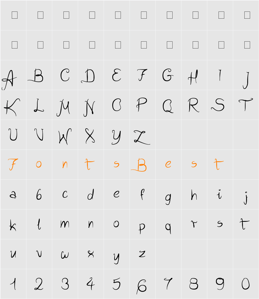 Wild Script Character Map