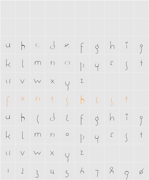 SoleaLight Character Map