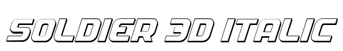 Soldier 3D Italic Font Image