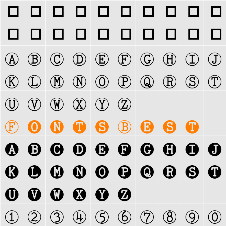 TOCinRings Character Map