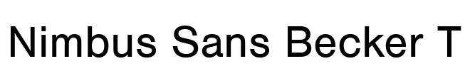Nimbus Sans Becker T Font Image