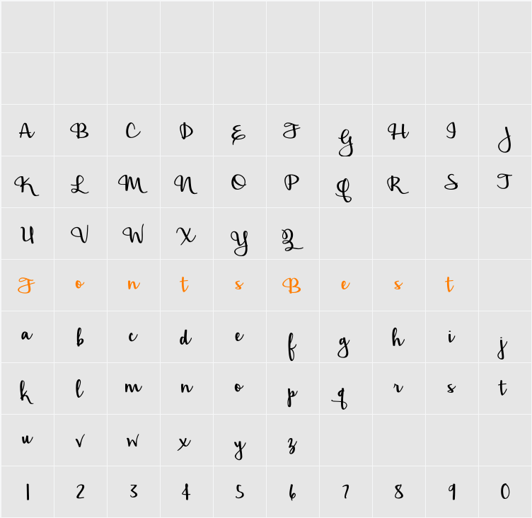 Hickory Jack Character Map