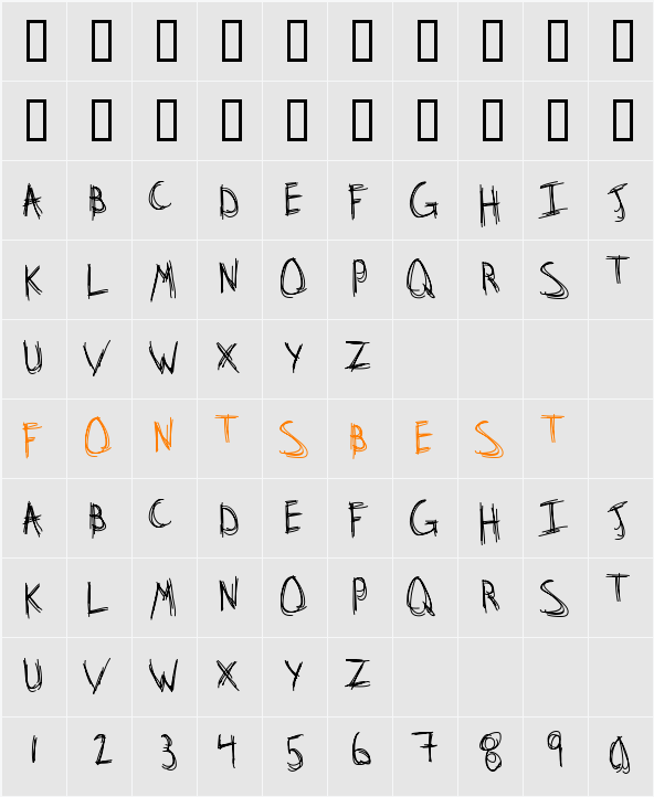 Stridslysten Character Map