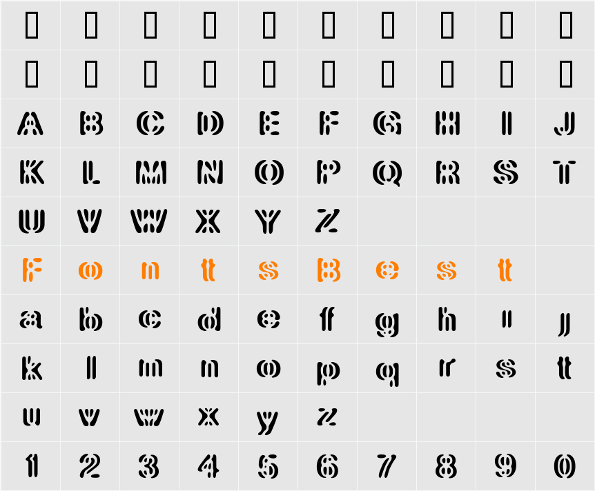 LTElement Character Map