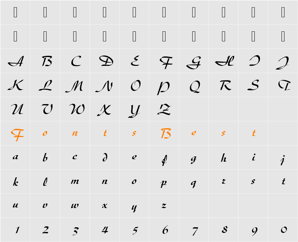DiskusDMed Character Map