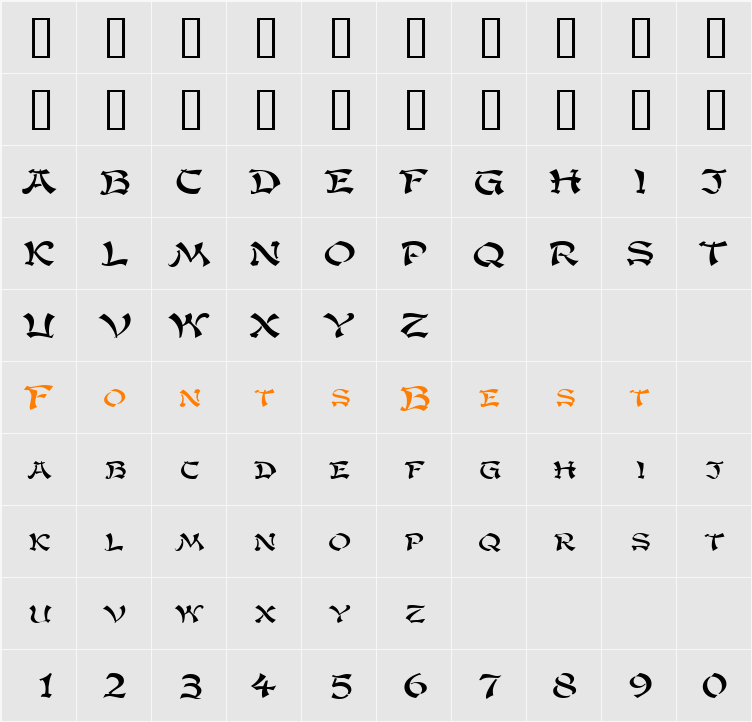 GengisKahnExtended Character Map
