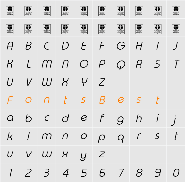 Typo Round Character Map