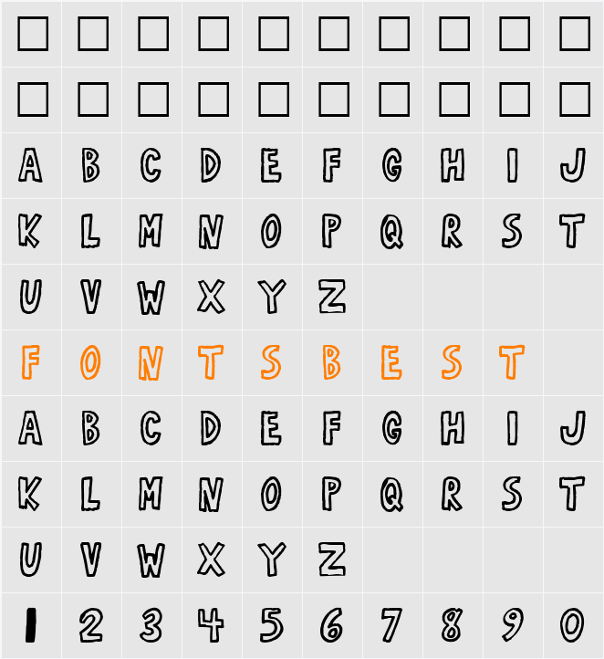 RobustA Character Map