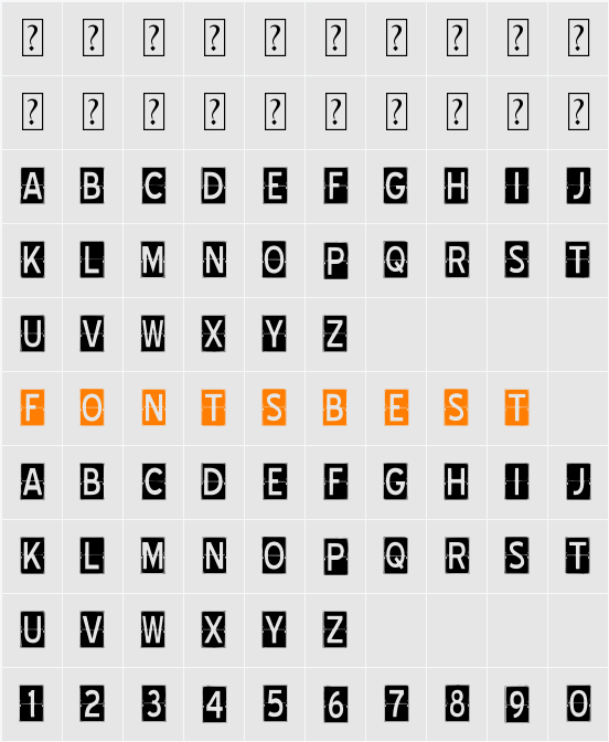 SCOREBOARD Character Map