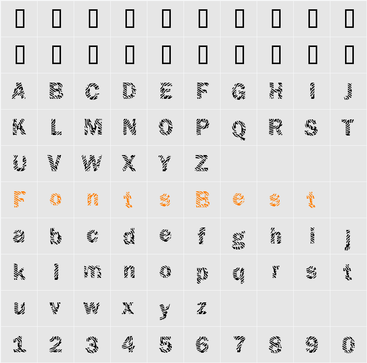 Funky09 Character Map