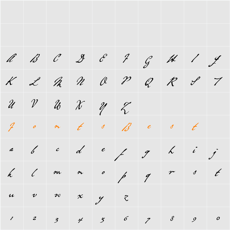 P22Grosvenor Character Map