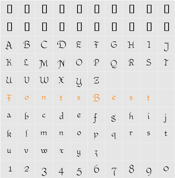 Xaltid Character Map