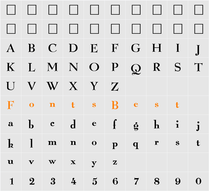 QTGraphLite Character Map
