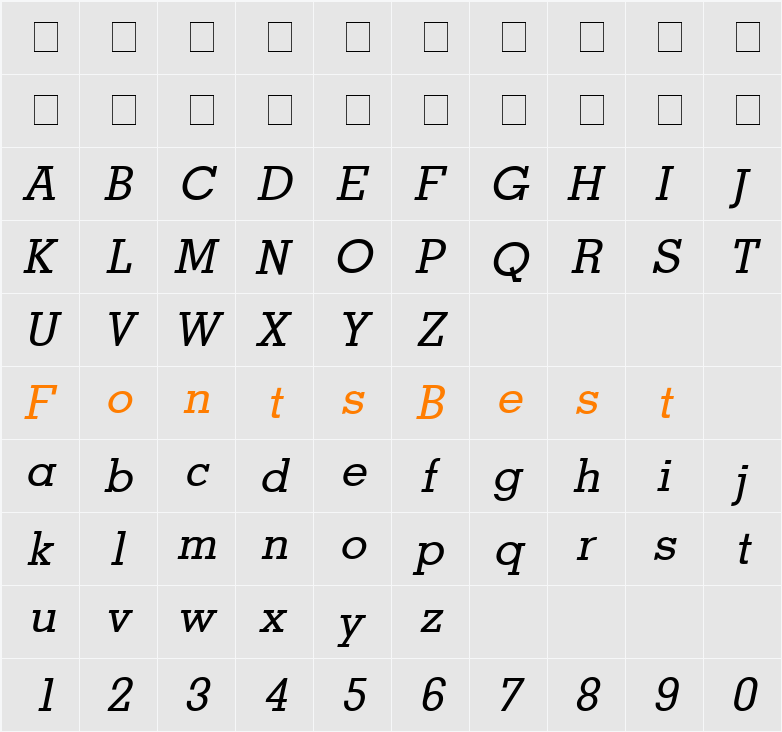 Geo Condensed Character Map
