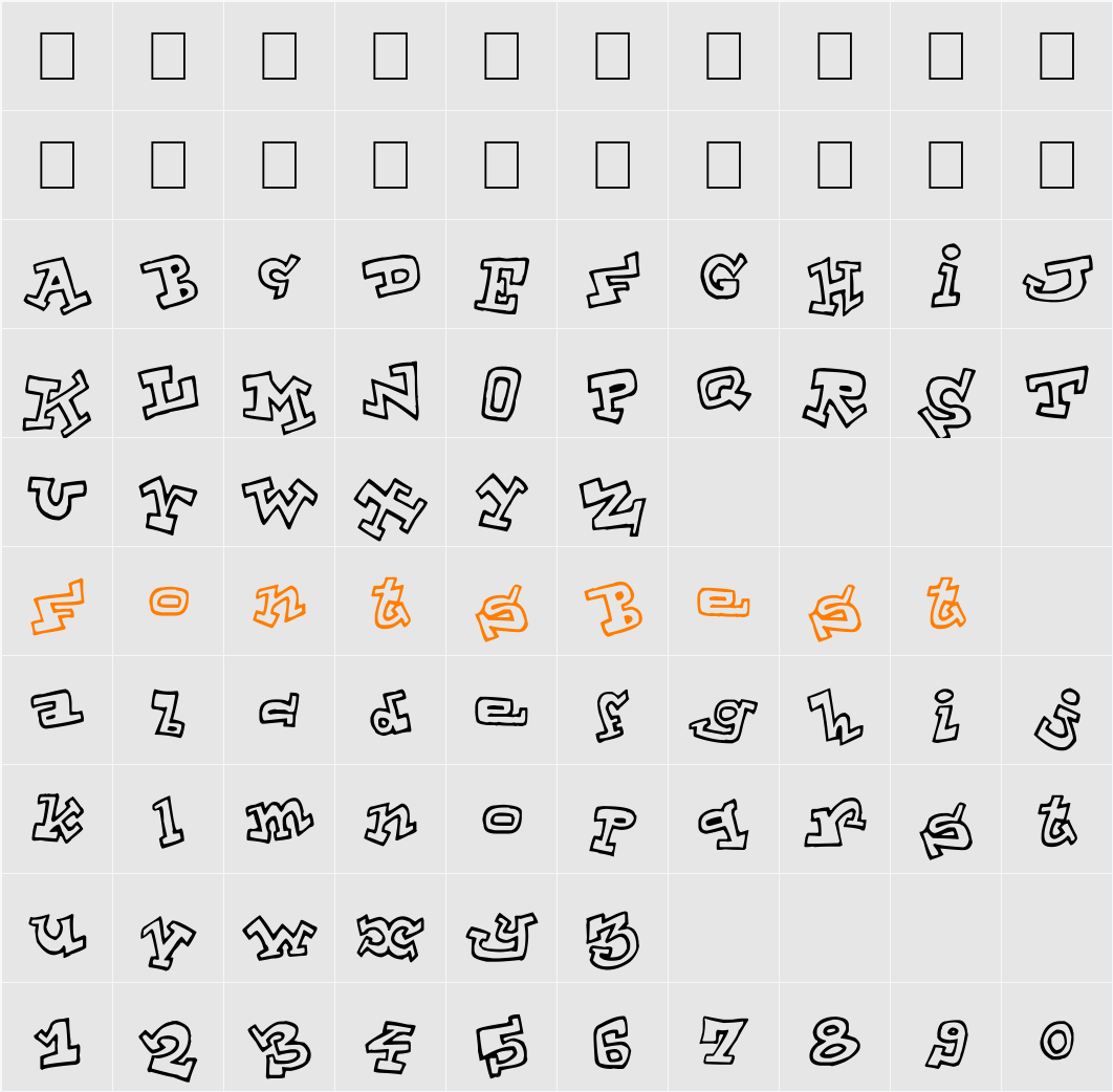 ToonLand Character Map