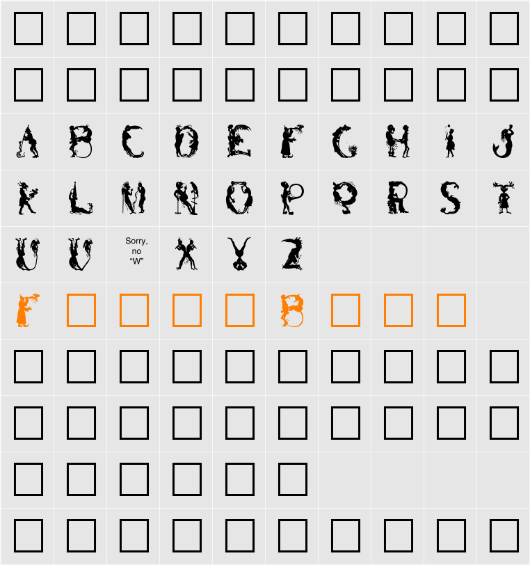 Bizarro Plain Character Map