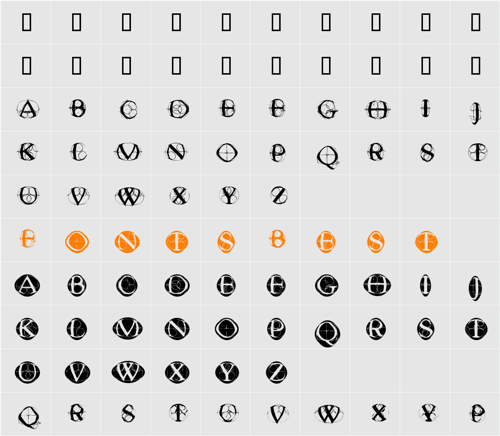 TypoGhosts Character Map