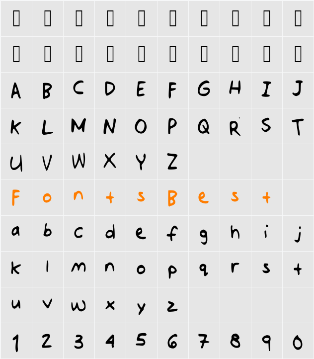 Jotdownsomenotes Character Map