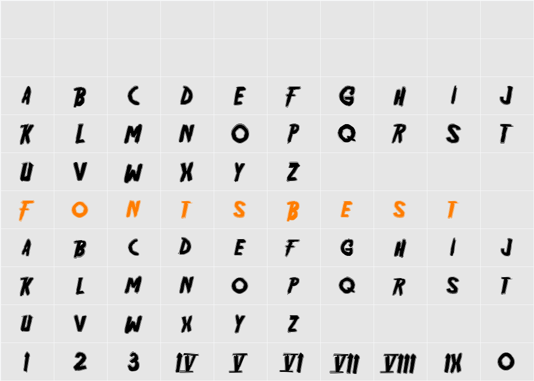 Friday13 Bonus NFI Character Map