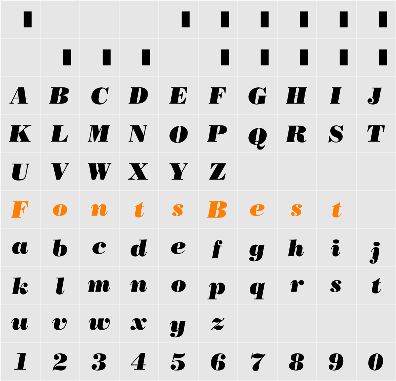 EU-H6X Character Map