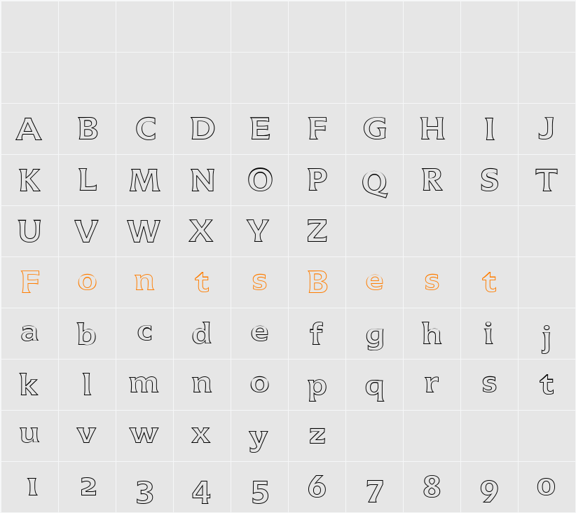 Icone LT BoldOutlineOsF Character Map