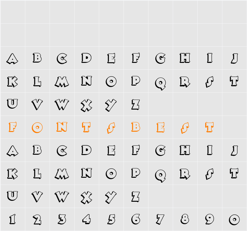 Tooney Noodle NF Character Map
