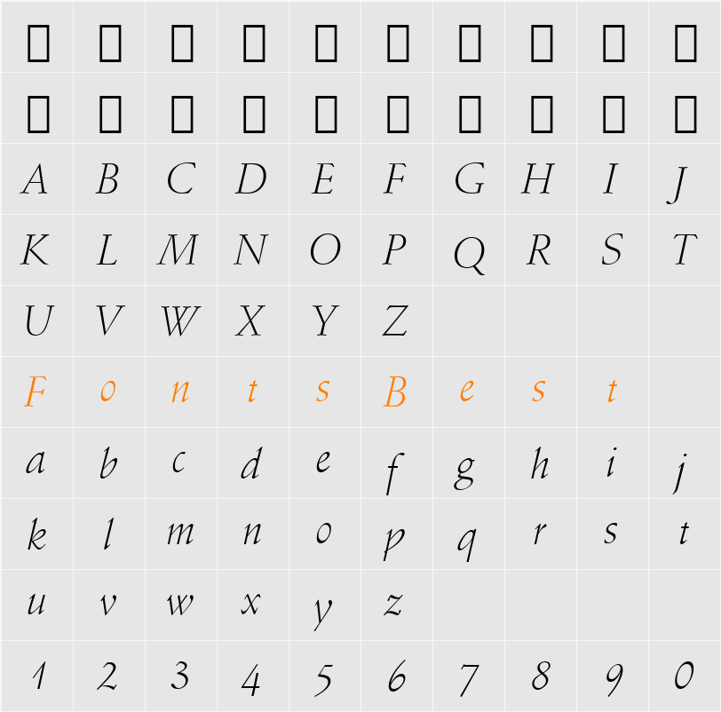 939-CAI978 Character Map