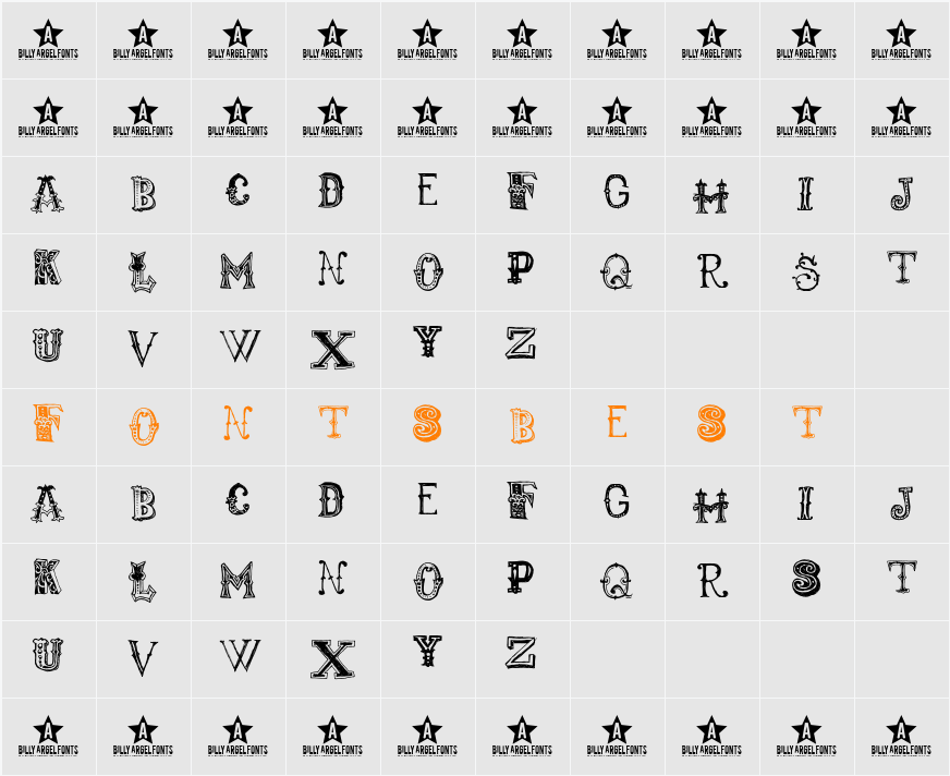 monbijoux Character Map