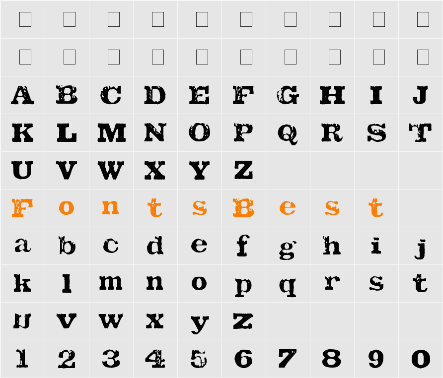 TATU Character Map