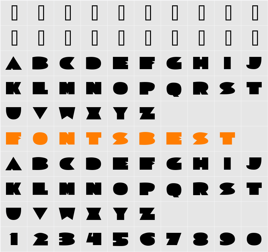 Sorta Deco JL Character Map