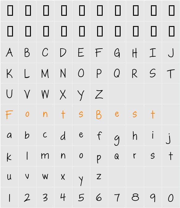 LD Fine Print 9 Character Map