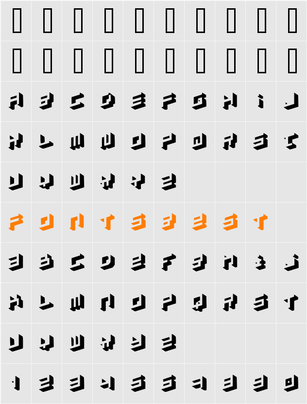 simpletype Character Map