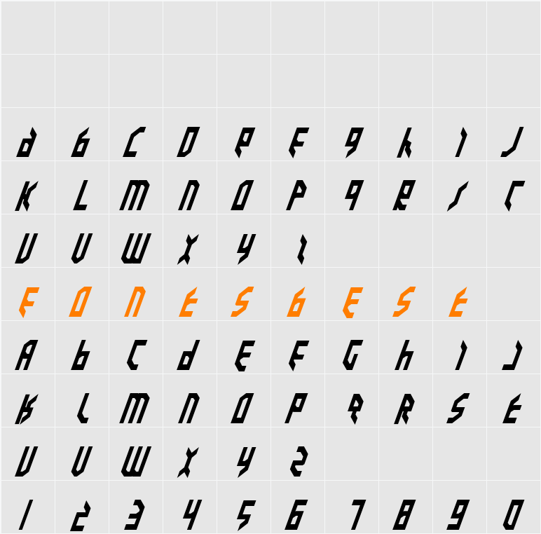 Valkyrie Bold Italic Character Map