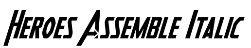 Heroes Assemble Italic Font Image