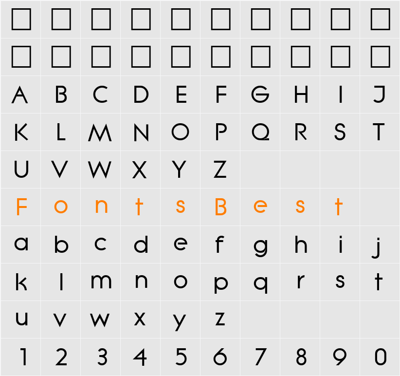 Litera-Bold Character Map