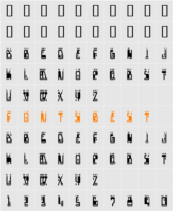 Boron Character Map