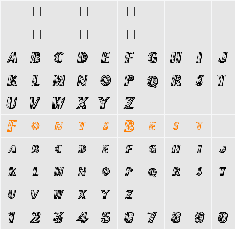 Tex Mex Display SSi Character Map