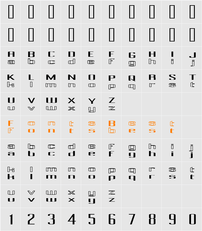 Pecot combined Character Map