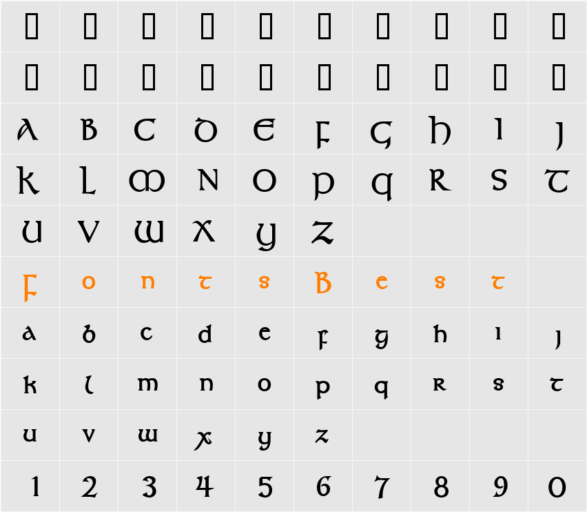 UmberSSK Character Map