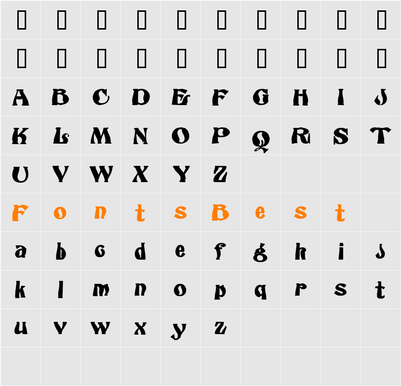 Odeon Demo Character Map